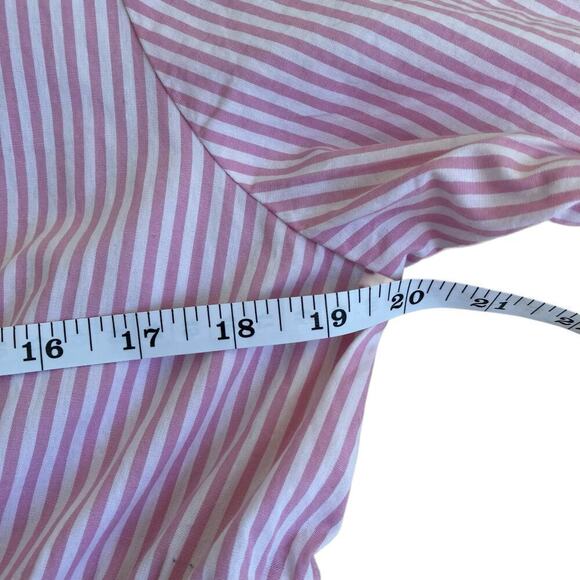 J.Crew Sz 14 Short-sleeve Collared Mini Dress Pink & White Striped Preppy NWT - Picture 11 of 16